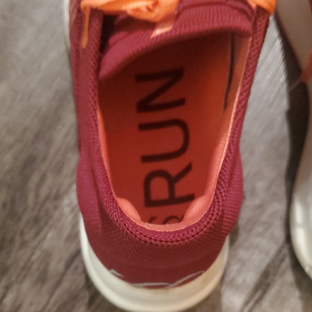 Women's Burgundy and Orange Athletic Sneakers - Picture 5 of 6